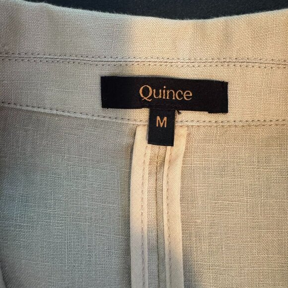 Quince Women's Tan 100% Linen Oversized Blazer, Single Button, Size Medium - Picture 3 of 7